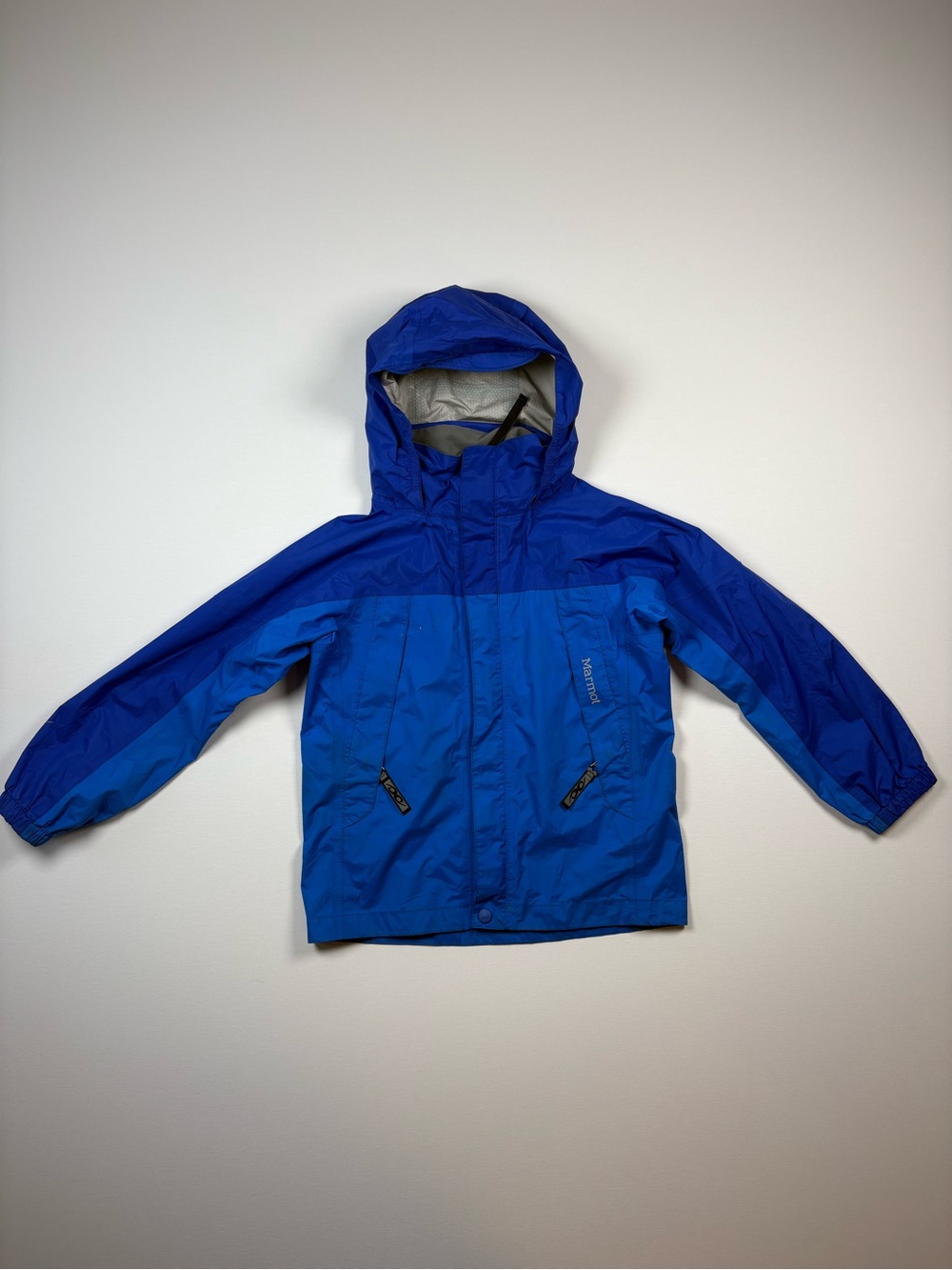 Marmot Two-Tone Blue Kids Hooded Waterproof Raincoat